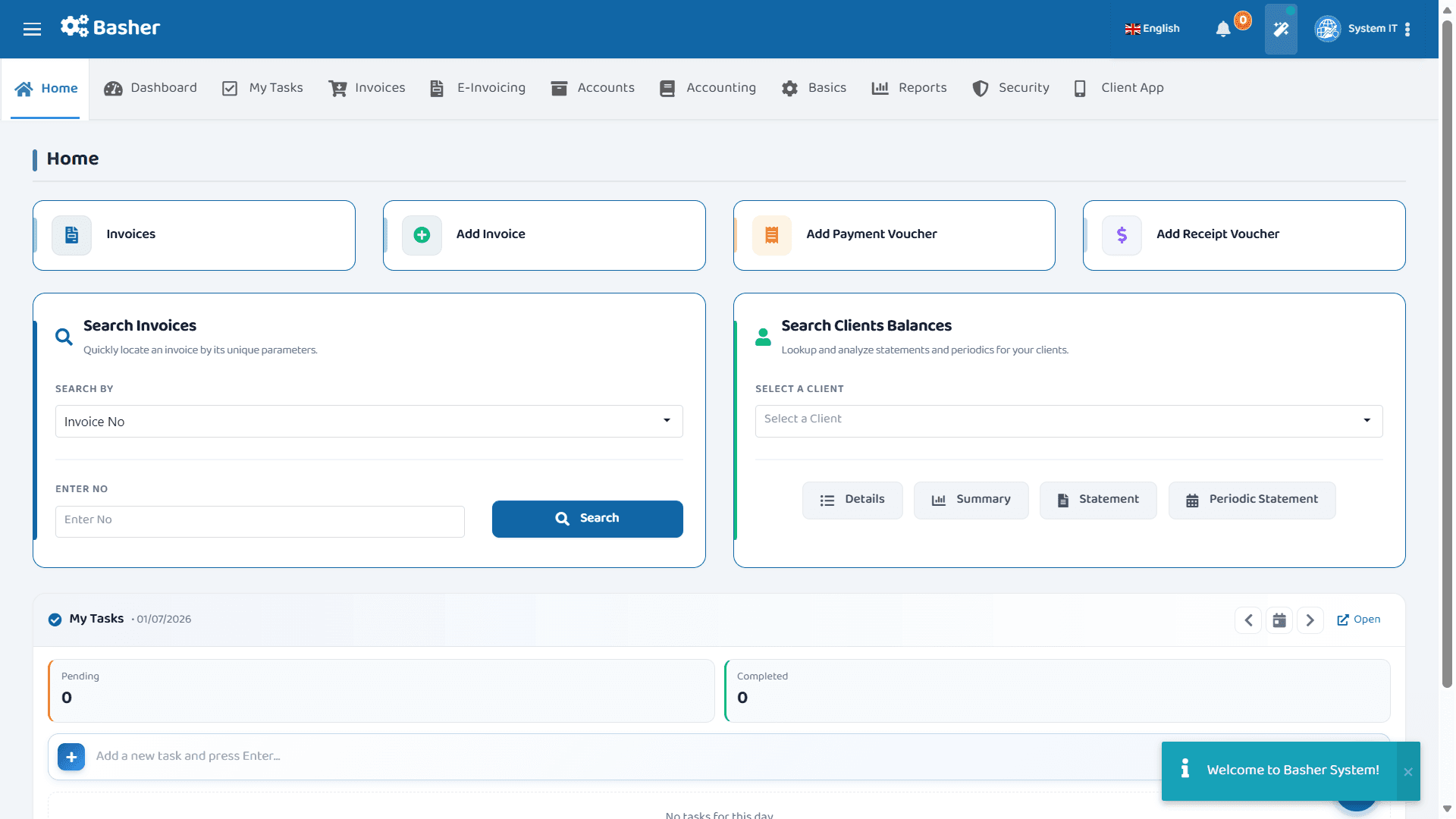 Basher Accounting and eInvoicing System