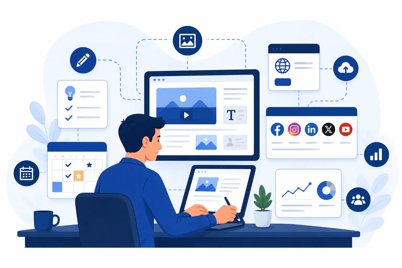 تطوير المحتوى الرقمي وإدارة الهوية المؤسسية